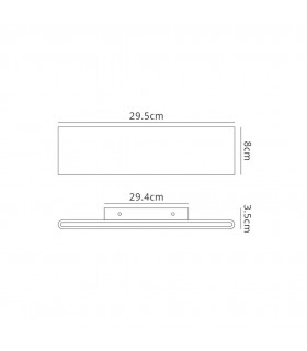 Flush Wall Lamp 12W LED 3000K, 624lm, Matt White, Acrylic - 2