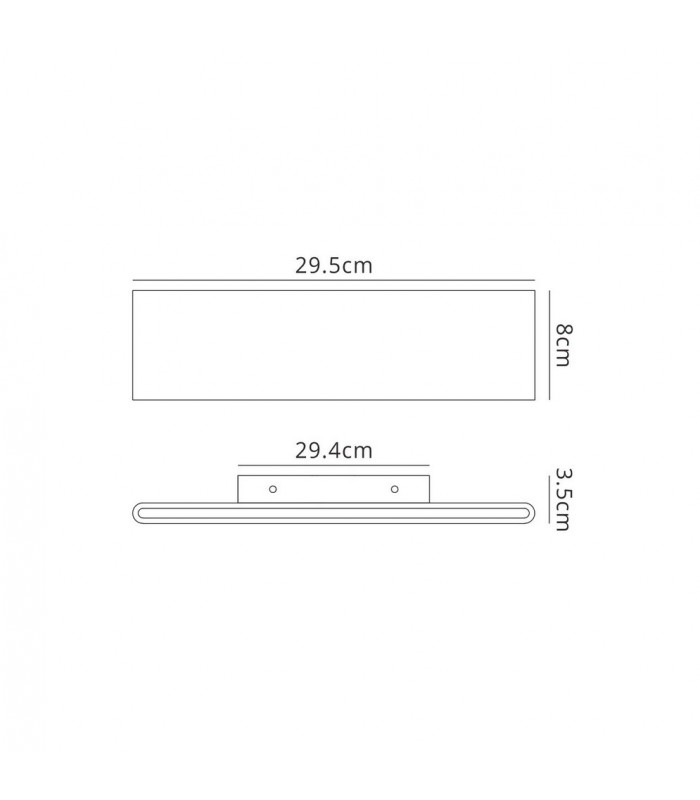 Flush Wall Lamp 12W LED 3000K, 624lm, Matt White, Acrylic - 2