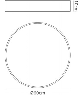 Flush Ceiling 60cm Round, 3000lm, 50W LED 4000K White, Acrylic - 2