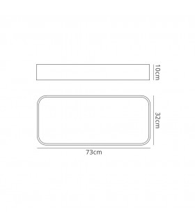 Flush Ceiling Rectangle, 3000lm, 50W LED 4000K White, Acrylic - 2