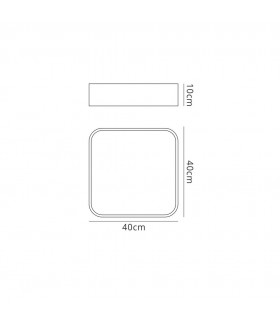 Flush Ceiling 40cm Square, 2100lm, 35W LED 4000K White, Acrylic - 2