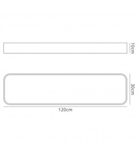 Flush Ceiling Rectangle, 5100lm, 85W LED 4000K White, Acrylic - 2