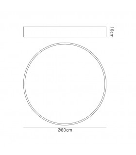 Flush Ceiling 80cm Round, 5400lm, 90W LED 4000K White, Acrylic - 2