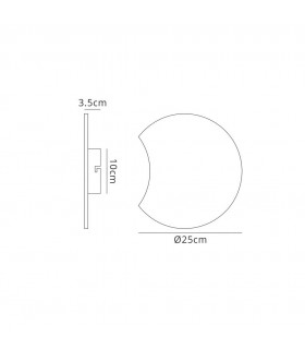 Flush Wall Lamp 25cm Round, 480lm, 8W LED 3000K Matt White, Acrylic - 2