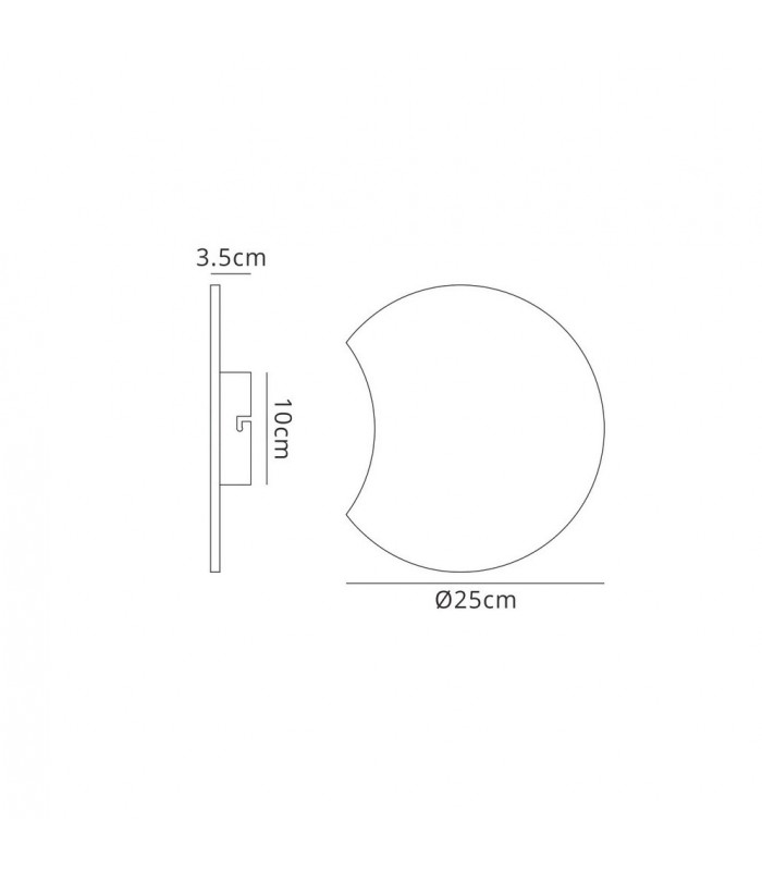 Flush Wall Lamp 25cm Round, 480lm, 8W LED 3000K Matt White, Acrylic - 2