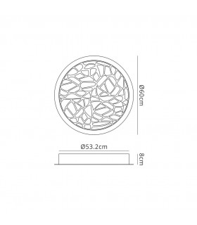 Flush 60cm Round 47W LED 3000K, 2850lm, Matt White, Acrylic - 2