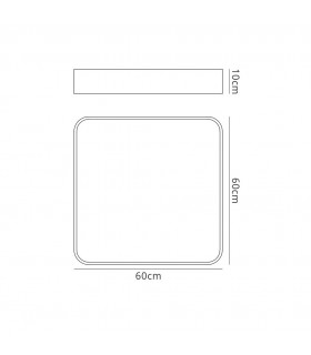 Flush Ceiling 60cm Square, 4800lm, 80W LED 4000K White, Acrylic - 2