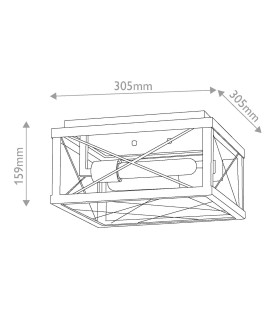 Monte Porch Ceiling Flush Black IP44-2