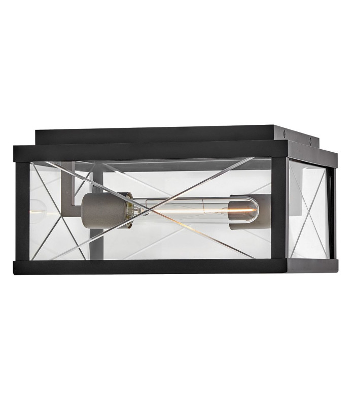 Monte Porch Ceiling Flush Black IP44-7
