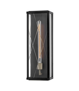 Monte Large Flush Wall Lantern Black IP44-1