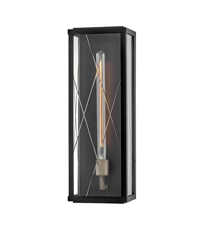 Monte Large Flush Wall Lantern Black IP44-1