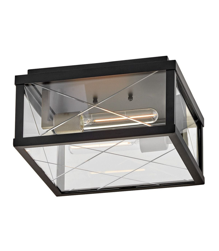 Monte Porch Ceiling Flush Black IP44-8