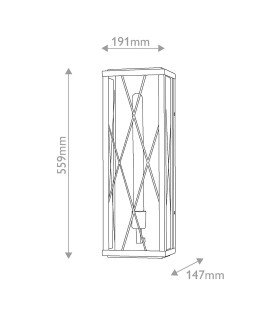 Monte Large Flush Wall Lantern Black IP44-2