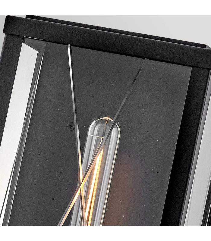Monte Large Flush Wall Lantern Black IP44-3