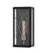 Monte Medium Flush Wall Lantern Black IP44-1