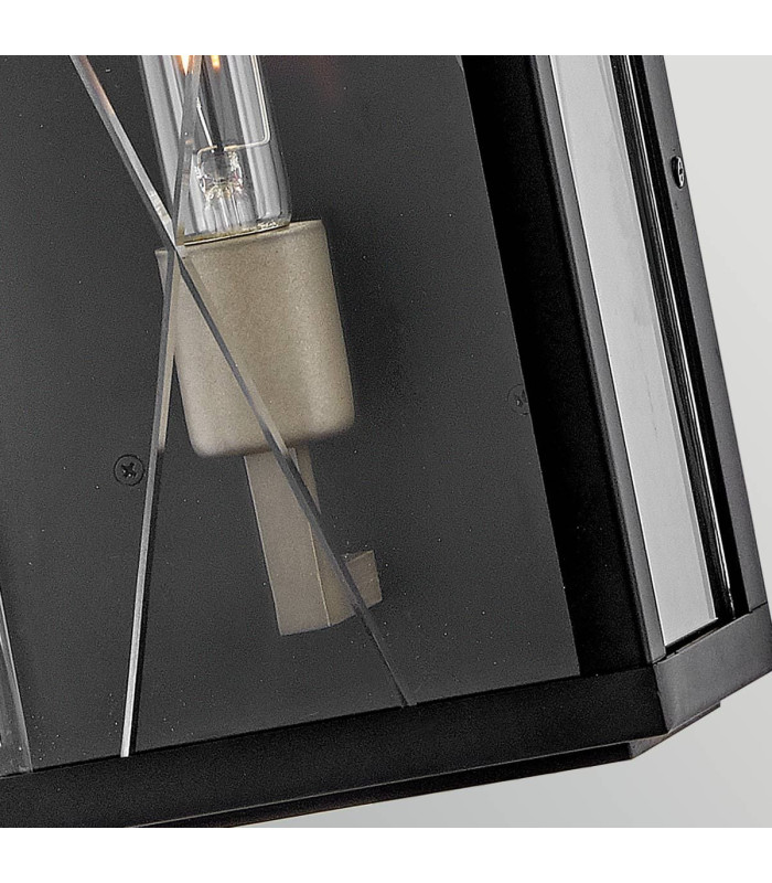 Monte Large Flush Wall Lantern Black IP44-4