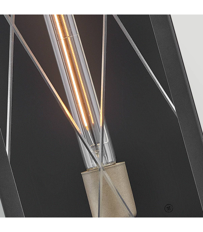 Monte Large Flush Wall Lantern Black IP44-5