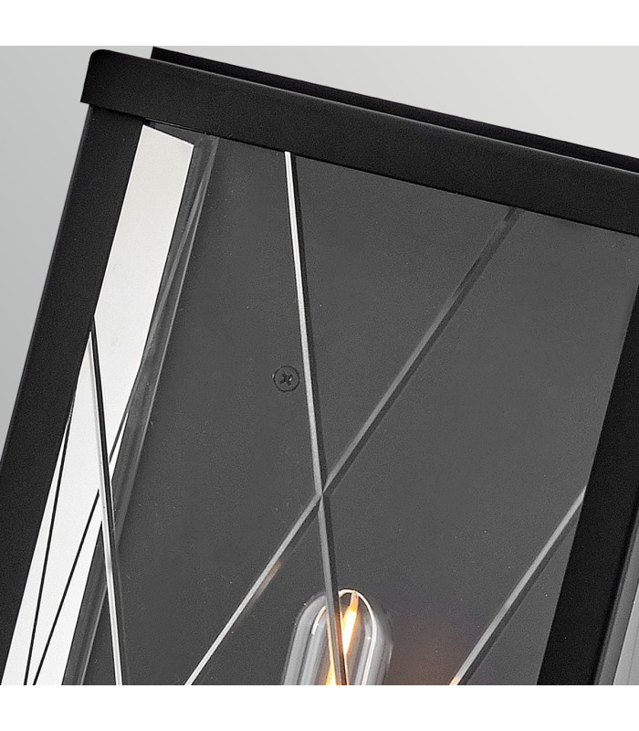 Monte Medium Flush Wall Lantern Black IP44-4