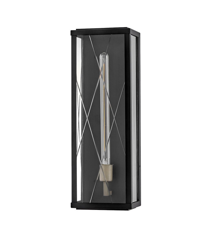 Monte Large Flush Wall Lantern Black IP44-7