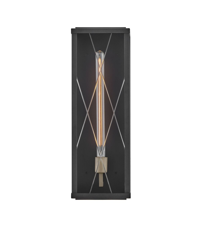 Monte Large Flush Wall Lantern Black IP44-8