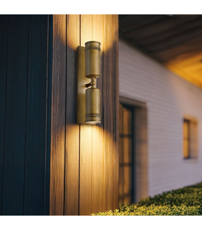 Pratt Up Down Spot Light Heritage Brass 3000K IP44-3