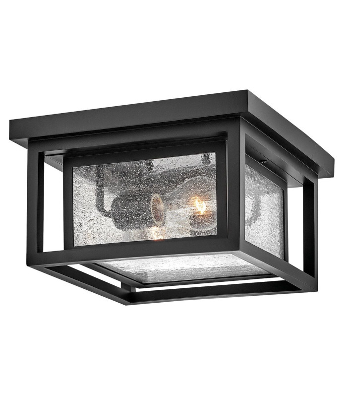 Republic 2 Light Small Flush Lantern Black IP44-1