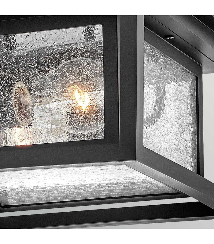 Republic 2 Light Small Flush Lantern Black IP44-3