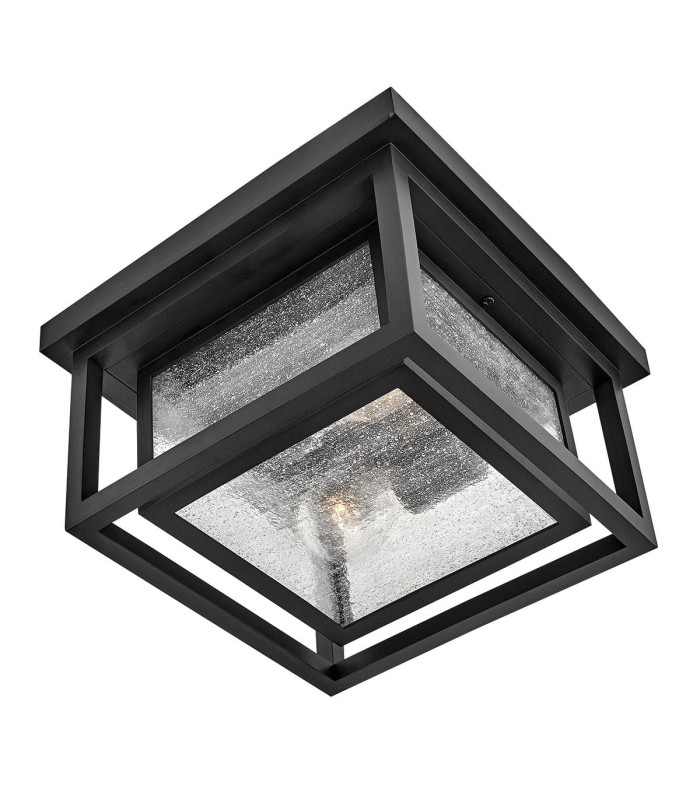 Republic 2 Light Small Flush Lantern Black IP44-8