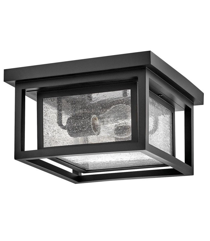 Republic 2 Light Small Flush Lantern Black IP44-9