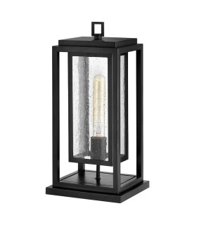 Republic Medium Pedestal Lantern Black IP44-1