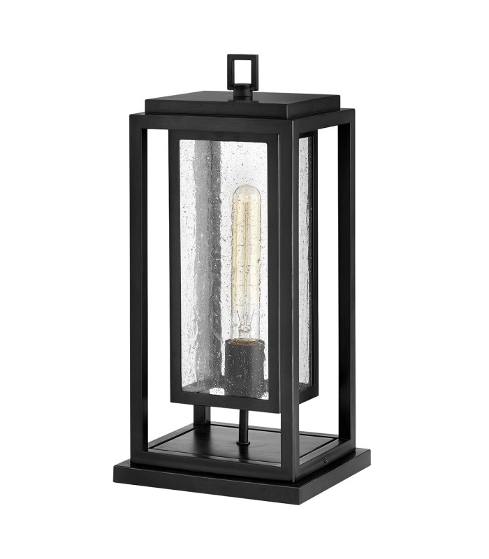 Republic Medium Pedestal Lantern Black IP44-1