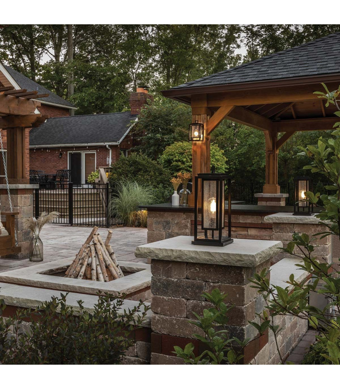 Republic Medium Pedestal Lantern Black IP44-2