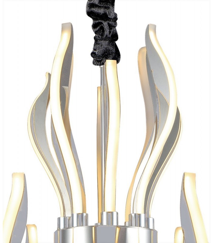 Ceiling Pendant LED Light 155W, 7461lm, 3000K Polished Chrome, White Acrylic - 3