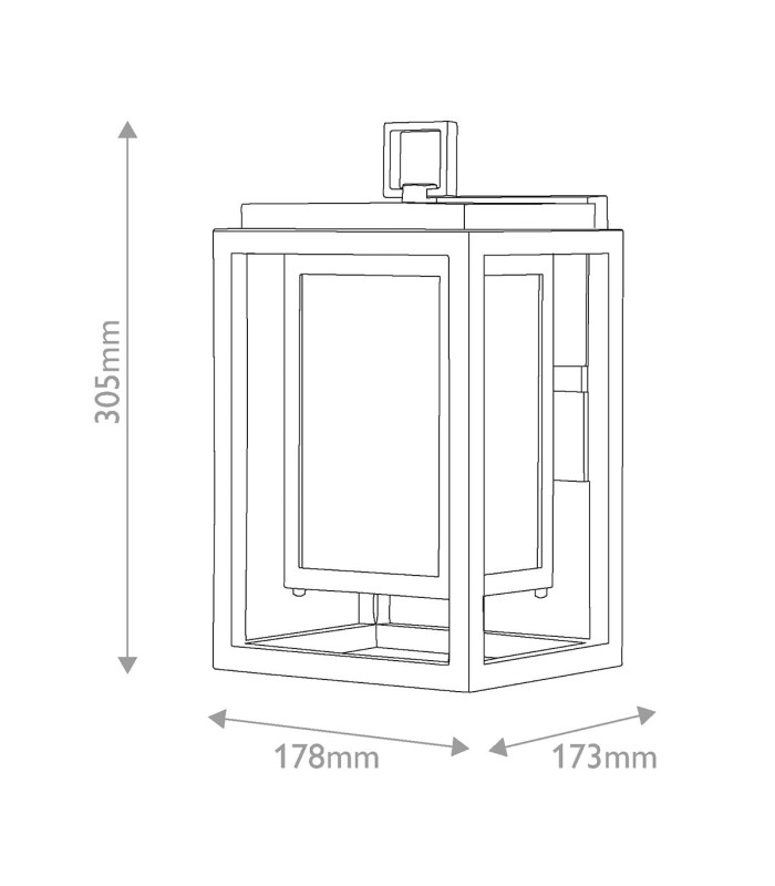 Republic Small Lantern Black IP44-3