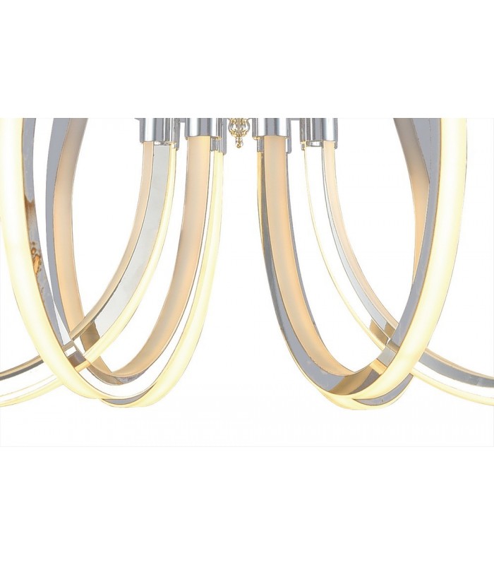 Ceiling Pendant LED Light 155W, 7461lm, 3000K Polished Chrome, White Acrylic - 6