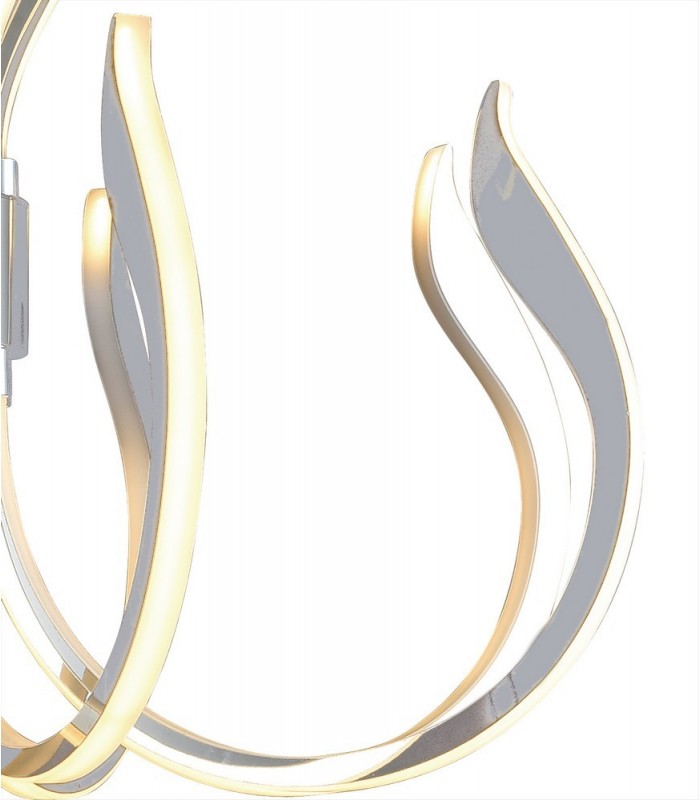 Ceiling Pendant LED Light 155W, 7461lm, 3000K Polished Chrome, White Acrylic - 7