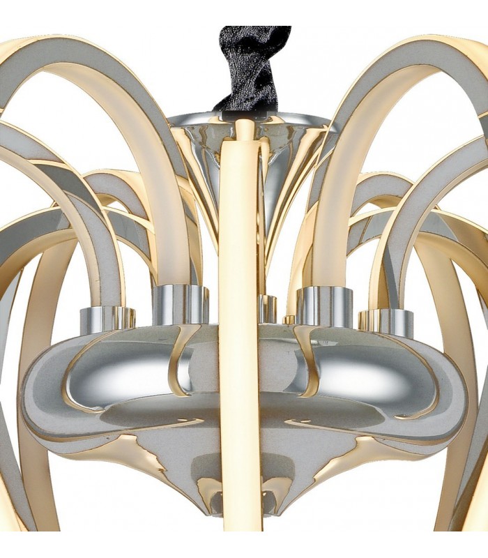 Ceiling Pendant LED Light 106W, 5075lm, 3000K Polished Chrome, White Acrylic - 3