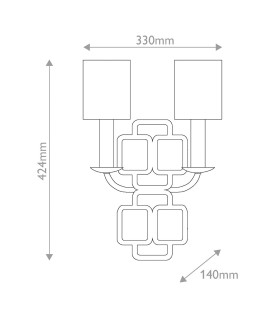 Sabina Wall Light Black with Shades-2