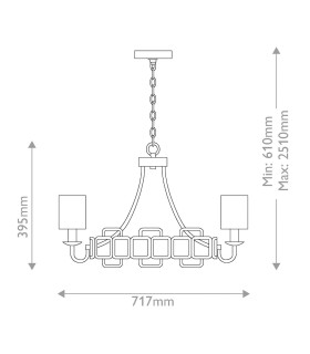 Sabina 5 Light Chandelier Black-2