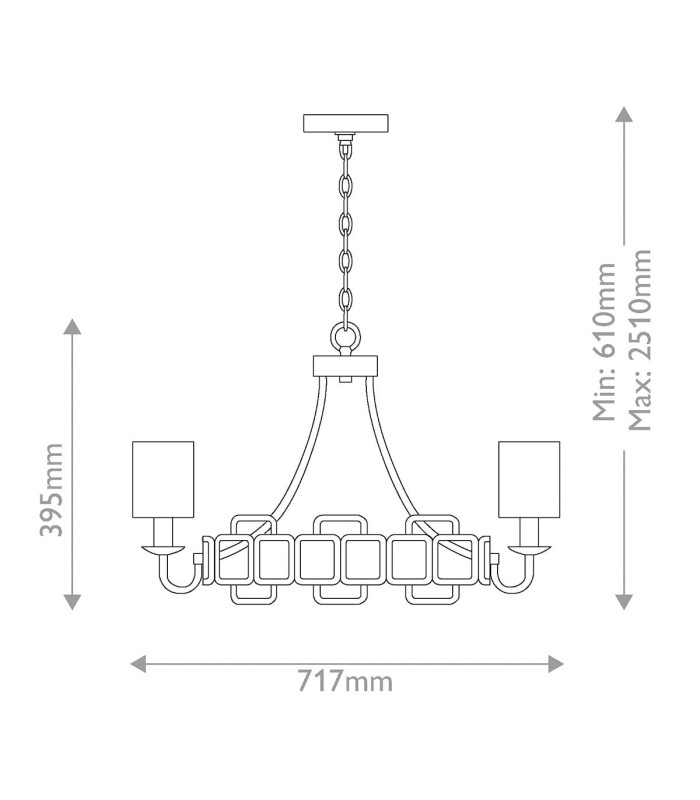 Sabina 5 Light Chandelier Black-2