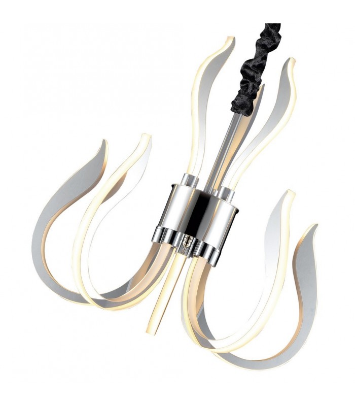 Ceiling Pendant LED Light 66W, 3166lm, 3000K Polished Chrome, White Acrylic - 3