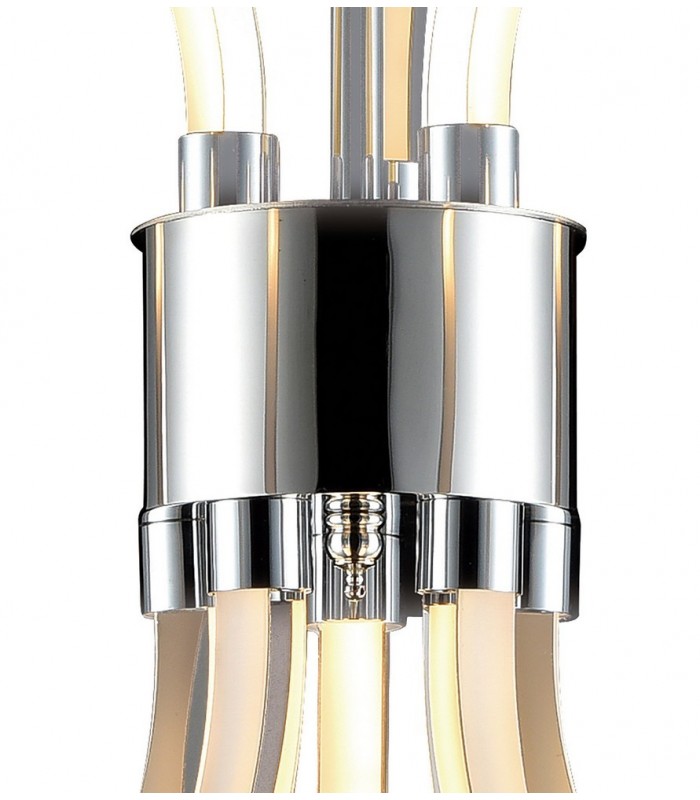 Ceiling Pendant LED Light 66W, 3166lm, 3000K Polished Chrome, White Acrylic - 6