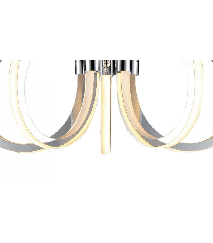 Ceiling Pendant LED Light 66W, 3166lm, 3000K Polished Chrome, White Acrylic - 7
