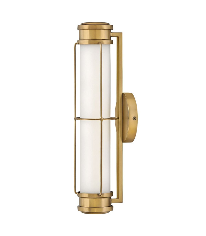 Saylor Small Integrated LED Wall Light Heritage Brass 3000K IP44-1