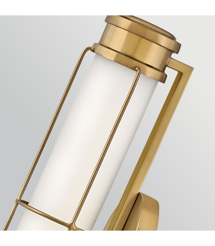 Saylor Small Integrated LED Wall Light Heritage Brass 3000K IP44-3