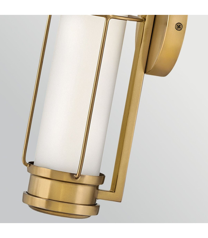 Saylor Small Integrated LED Wall Light Heritage Brass 3000K IP44-5