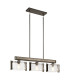Aberdeen 3 Light Island Chandelier Distressed Grey Wood Effect & Old Bronze-1