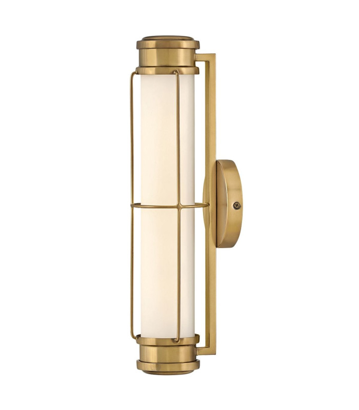 Saylor Small Integrated LED Wall Light Heritage Brass 3000K IP44-7