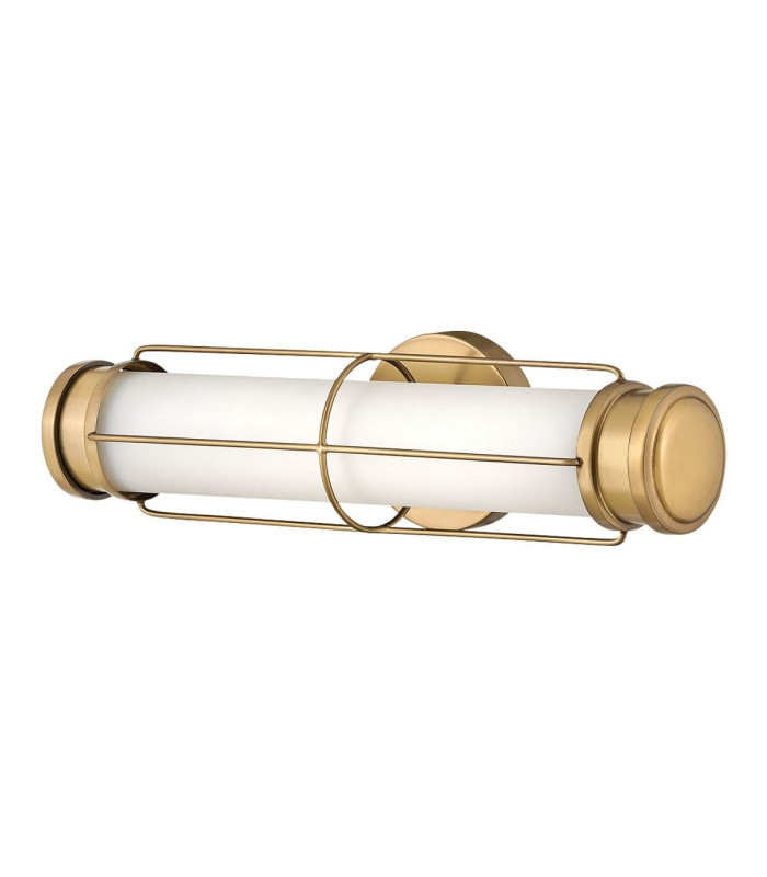 Saylor Small Integrated LED Wall Light Heritage Brass 3000K IP44-8