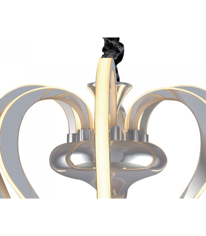 Ceiling Pendant LED Light 57W, 2733lm, 3000K Polished Chrome, White Acrylic - 4